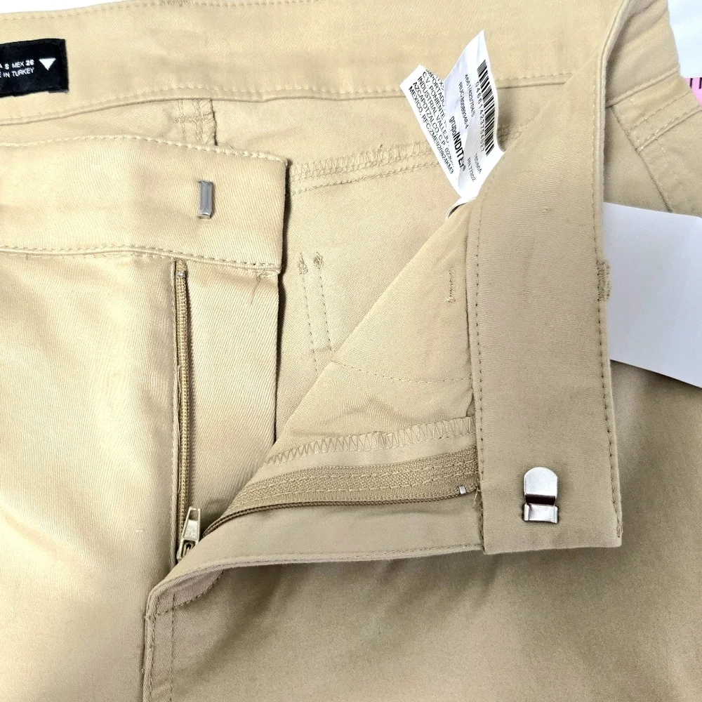 Zara Pants, Khaki, Leg pocket, Size Small/tall.